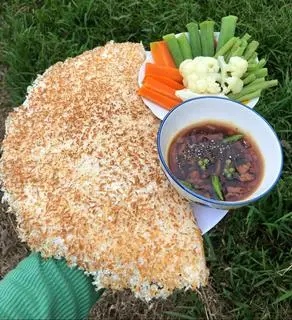 Hình ảnh Phần cơm cháy đặc biệt (cơm cháy chà bông , kèm patê + chà bông + trứng luộc)