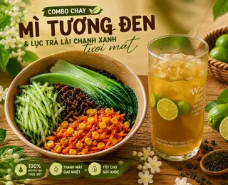 Hình ảnh Combo Ăn Chay Linh Hoạt Thanh Mát Mì Tương Đen Koreno + Lục Trà Lài Chanh