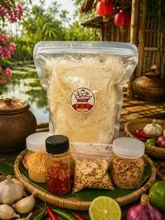 Hình ảnh 1KG BÁNH TRÁNG  Ủ BƠ + SỐT TẮC+ĐẬU PHỘNG +HÀNH PHI+ MUỐI NhUYỄN