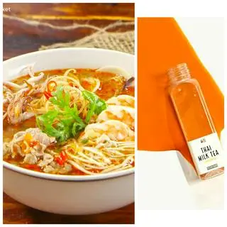 Hình ảnh Combo thập cẩm ( bún thái thập cẩm, trà sữa thái đỏ)