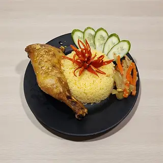 Hình ảnh Cơm đùi gà xối mỡ - đùi vừa