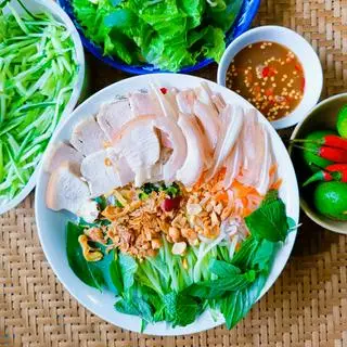 Hình ảnh Bún mắm nêm thịt luộc - tai heo
