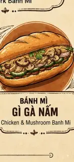 Hình ảnh bánh mì gà nấm 