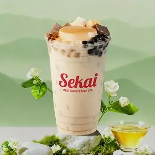Hình ảnh Trà Sữa Gạo Nhật Full Topping (L)