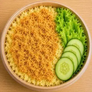 Hình ảnh Cơm Chiên Cá Mặn + Chả Giò Chay