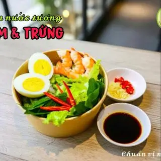 Hình ảnh Bún Nước Tương :  Tôm & Trứng Luộc
