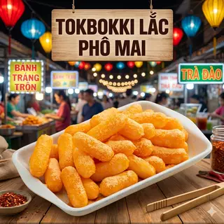 Hình ảnh Tokbokki Lắc Phô Mai Cam Hàn Quốc (Kèm Tương Ớt, Cà) (Áp Mã Giảm Giá Của Quán Nhé)