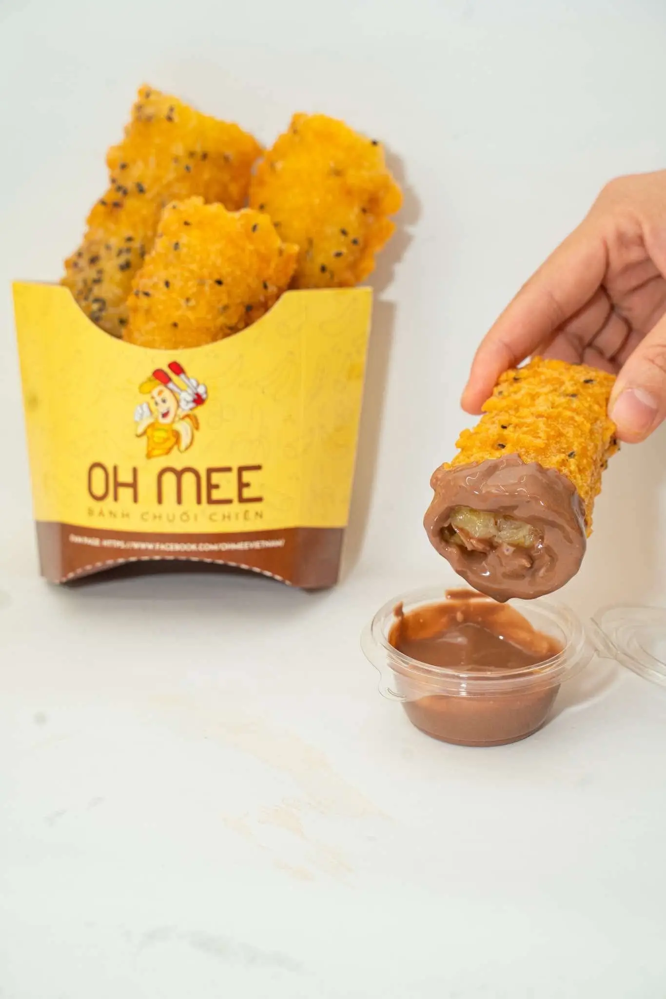 Hình ảnh Bánh chuối chiên sốt cacao