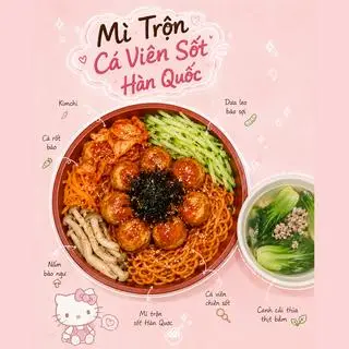 Hình ảnh Mì trộn cá viên sốt HQ