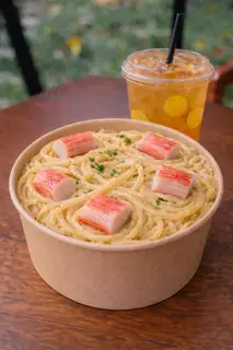 Hình ảnh Mì Ý xốt kem thanh cua - trà tắc