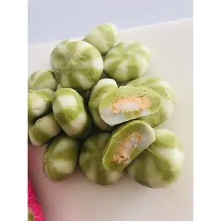 Hình ảnh  Viên thả lẩu phô mai trứng muối Màu Xanh ( Xiên 3 viên )