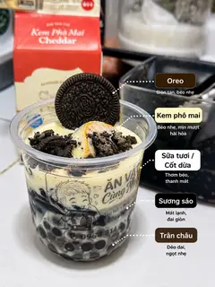 Hình ảnh Flan Mix Kem Cheese Oreo