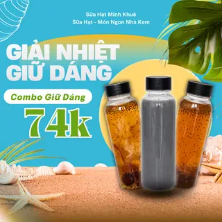 Hình ảnh Combo Giữ Dáng (1 Chè dưỡng nhan 500ml +1 Sâm bông cúc 330ml +1 Gạo lứt - mè đen 300ml)
