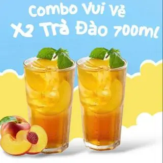 Hình ảnh Combo vui vẻ 2 ly trà đào - 700ml