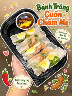 Hình ảnh Bánh tráng cuốn chấm sốt me bơ