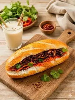 Hình ảnh Bánh mì nấm nướng chay