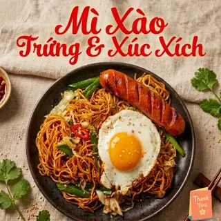 Hình ảnh Mỳ Xào Trứng Xúc Xích 