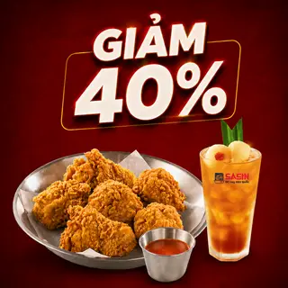 Hình ảnh Combo Gà rán Hàn Quốc + Trà vải Sasin size L