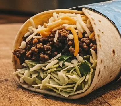 Hình ảnh (~250g) Tacos Bò Bằm + Phô Mai Mozzarella 