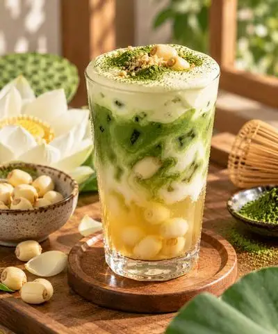 Hình ảnh Trà sen kem matcha