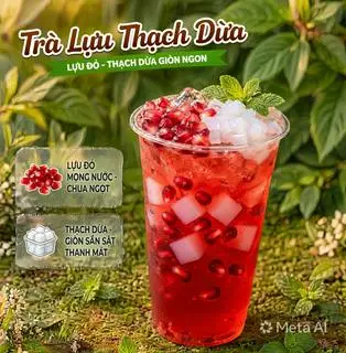 Hình ảnh trà lựu thạch dừa