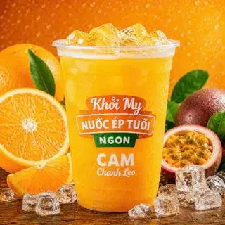 Hình ảnh Nước ép cam mix chanh leo cốc 700ml