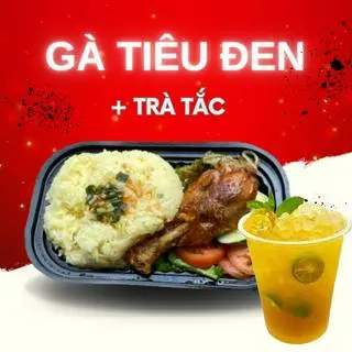 Hình ảnh Cơm Ðùi Gà Tiêu Đen +Salad Mè Rang