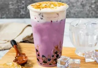 Hình ảnh Trà sữa khoai môn kem trứng dừa