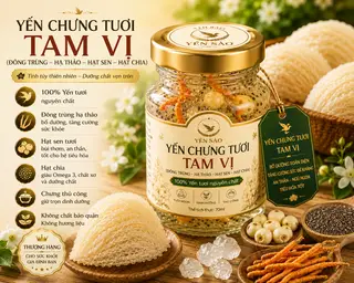 Hình ảnh Yến chưng tươi Tam vị ( đông trùng, sen, chia)