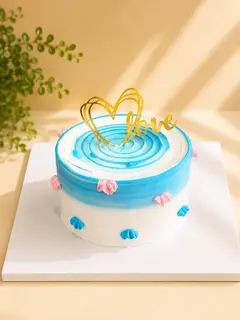 Hình ảnh Bánh kem sữa tươi xanh dương