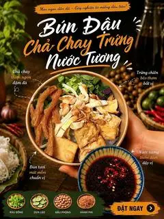Hình ảnh Bún Đậu + Sườn Chay + Trứng Sợi Nước Tương