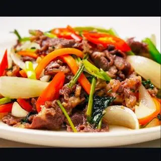 Hình ảnh cơm rang bò hành tây