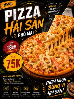 Hình ảnh Pizza size 18cm hải sản phô mai