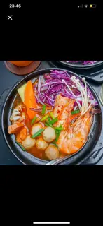 Hình ảnh Mỳ cay hải sản + trà chanh