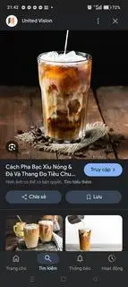 Hình ảnh cafe sữa tươi sương sáo 