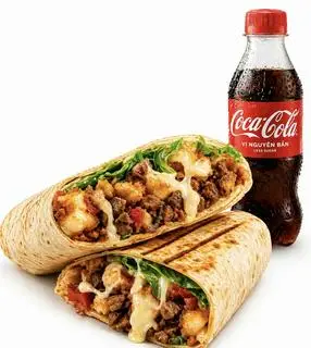 Hình ảnh Combo Bò Bằm Phô Mai + Coca ( 1 Tacos Mini + Coca)