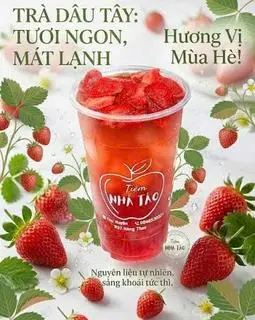 Hình ảnh 1 cốc trà hương dâu 