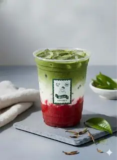 Hình ảnh Matcha latte dâu