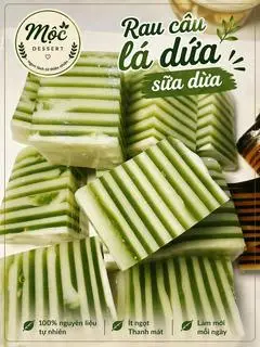 Hình ảnh Rau câu lá dứa sữa dừa
