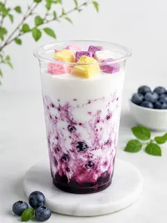 Hình ảnh Latte việt quất kem chesse