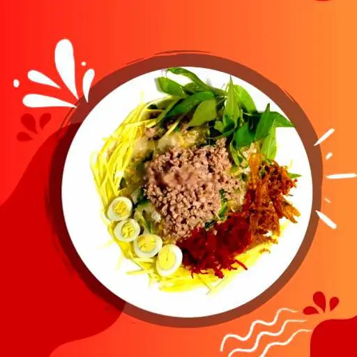 Hình ảnh Bánh tráng trộn full toping - tóp mỡ rim mắm tỏi