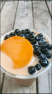 Hình ảnh Trà sữa trân châu bánh flan