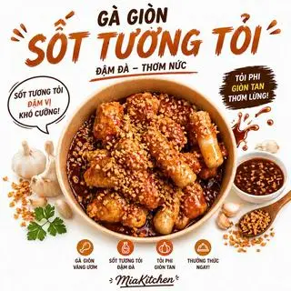 Hình ảnh Gà viên sốt bơ tỏi