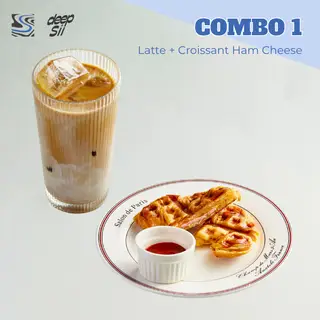 Hình ảnh Combo 1: Latte + Croissant Ham Cheese