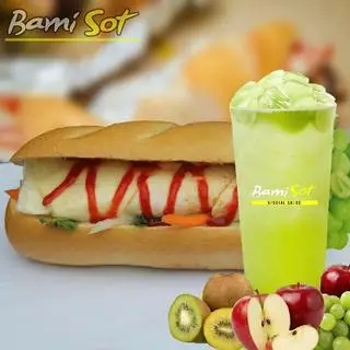 Hình ảnh COMBO Bánh Mì Pate Bò Chả Trứng + Trà trái cây Nho tươi Kiwi Táo Đỏ