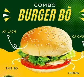 Hình ảnh Hamburger bò trứng - Tặng kèm 1 ly Coca