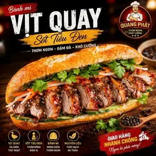 Hình ảnh Bánh Mì vịt  Quay- Quang Phát+nước sốt tiêu đen gia truyền