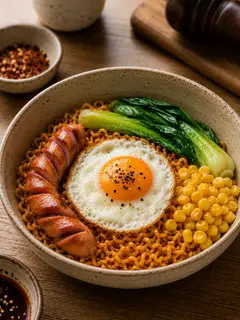 Hình ảnh Mỳ trộn indomie xúc xích trứng