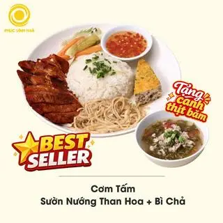 Hình ảnh Cơm tấm sườn nướng than hoa - bì chả