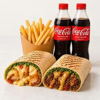 Hình ảnh  Combo Cặp Đôi ( 2 Tacos Mini + 1 Khoai Tây Chiên + 2 Coca)